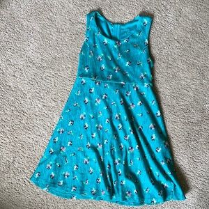 Green Floral Skater Style 6/6X Dress